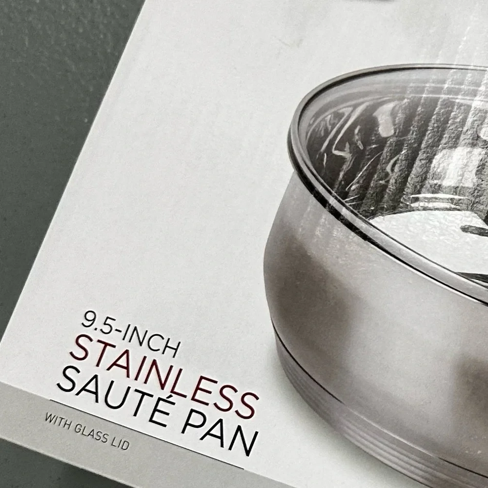 PARINI 9.5-inch Stainless Steel Sauté Pan With Glass Lid